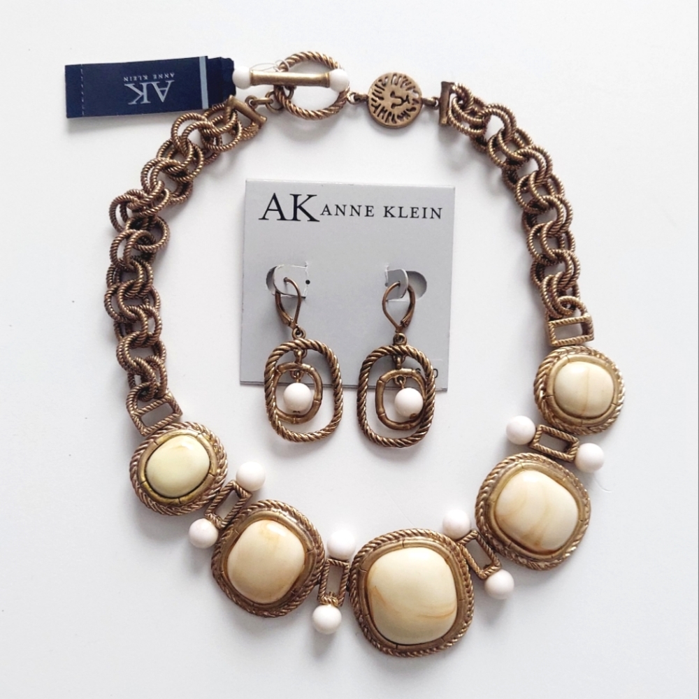 NWT Anne Klein Necklace and Earrings Set